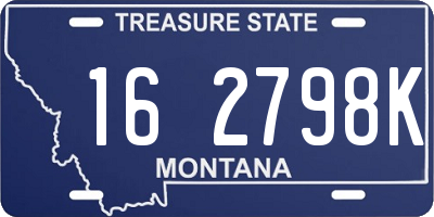 MT license plate 162798K