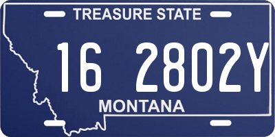 MT license plate 162802Y