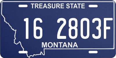 MT license plate 162803F