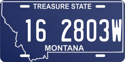 MT license plate 162803W