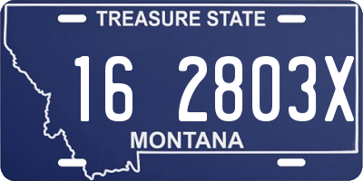 MT license plate 162803X