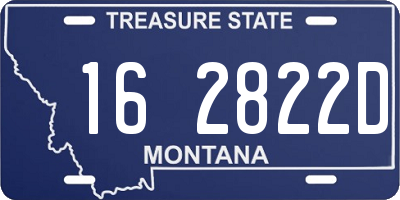 MT license plate 162822D
