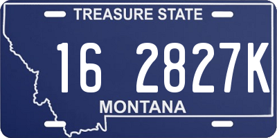 MT license plate 162827K