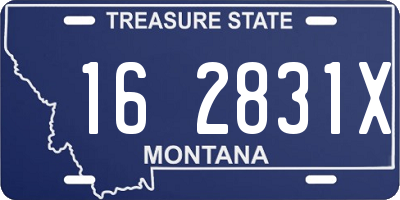 MT license plate 162831X