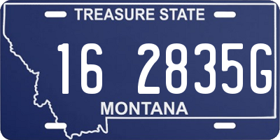 MT license plate 162835G