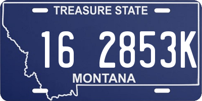 MT license plate 162853K