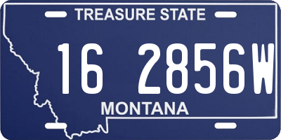MT license plate 162856W