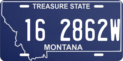 MT license plate 162862W