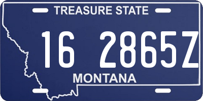MT license plate 162865Z