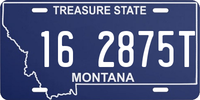 MT license plate 162875T