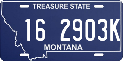 MT license plate 162903K