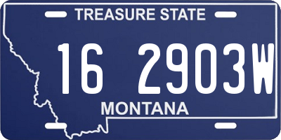 MT license plate 162903W