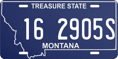 MT license plate 162905S