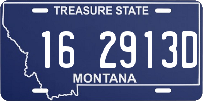 MT license plate 162913D