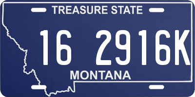 MT license plate 162916K