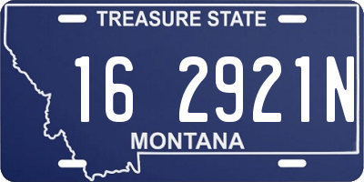 MT license plate 162921N