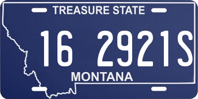 MT license plate 162921S