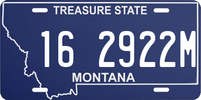 MT license plate 162922M