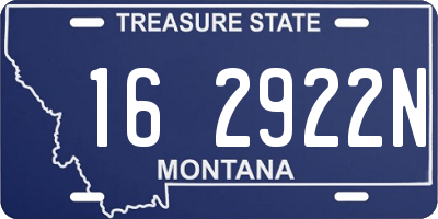 MT license plate 162922N