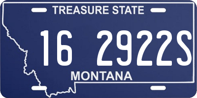 MT license plate 162922S