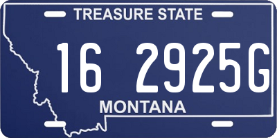 MT license plate 162925G