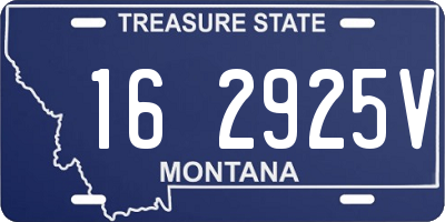 MT license plate 162925V