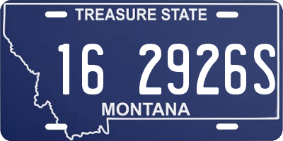 MT license plate 162926S
