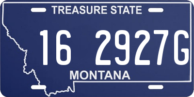 MT license plate 162927G