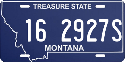 MT license plate 162927S