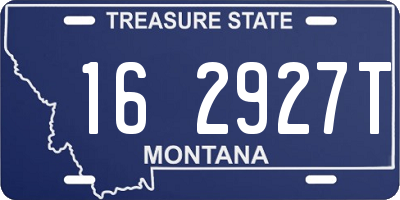 MT license plate 162927T