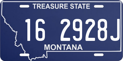 MT license plate 162928J