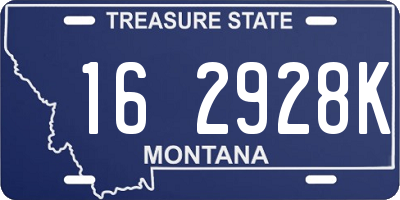 MT license plate 162928K