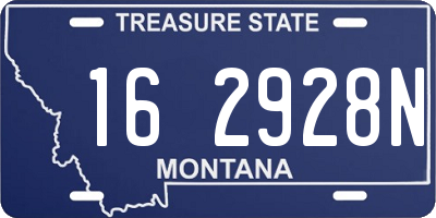 MT license plate 162928N