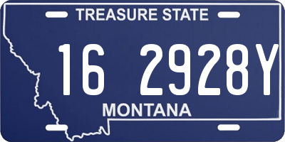 MT license plate 162928Y