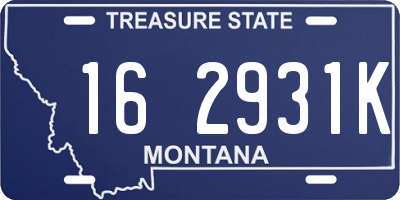 MT license plate 162931K