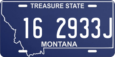 MT license plate 162933J