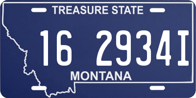 MT license plate 162934I