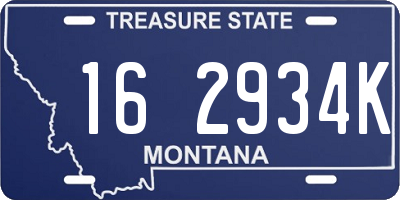 MT license plate 162934K