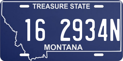 MT license plate 162934N
