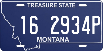 MT license plate 162934P