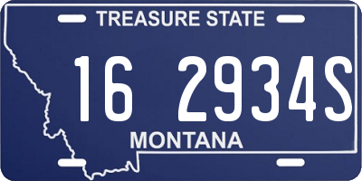 MT license plate 162934S
