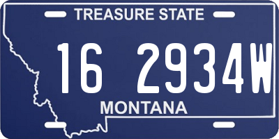 MT license plate 162934W