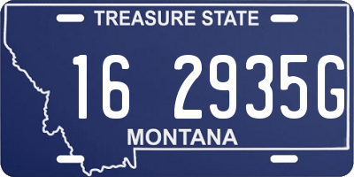 MT license plate 162935G