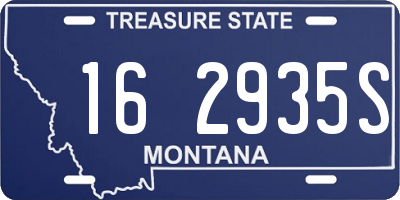 MT license plate 162935S