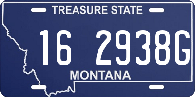 MT license plate 162938G