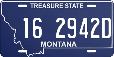 MT license plate 162942D