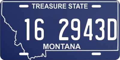MT license plate 162943D