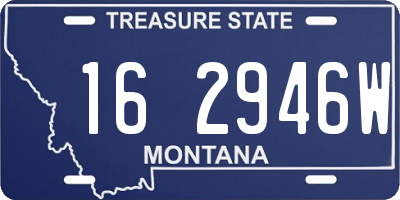MT license plate 162946W