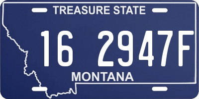 MT license plate 162947F