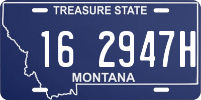 MT license plate 162947H
